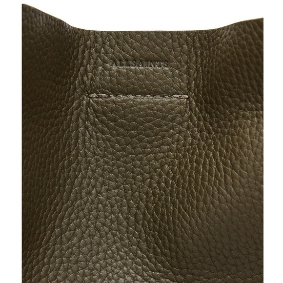 AllSaints Large Leather Tote w Pouch NWT Sycamore Green - Picture 7 of 10